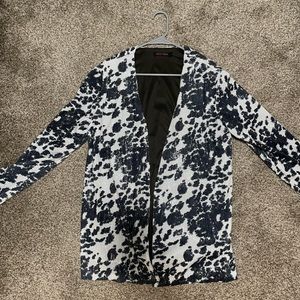 Cow print sequin blazer